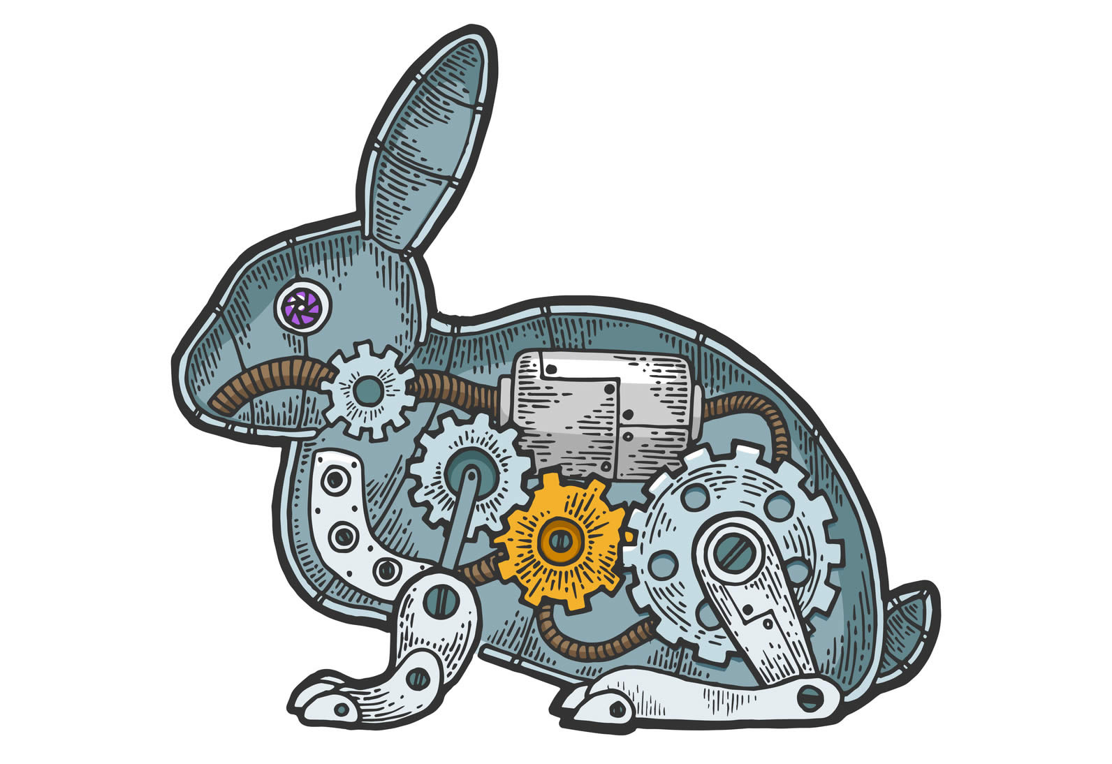Кролик заводной металлический